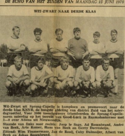 Het elftal van Wit-Zwart, 1970
