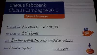 Rabobank Clubkas Campagne 2015 uitslag