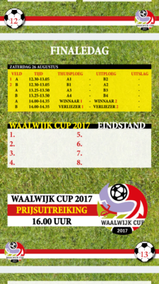 speelschema Waalwijk Cup 2017-2